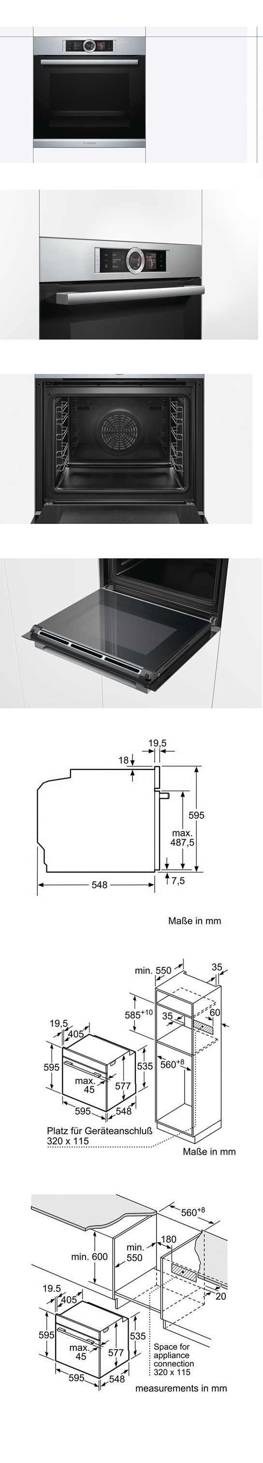 德國博西Bosch電烤箱8系列中文版 HBG656BS1